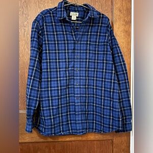 L.L. Bean Navy Plaid Men's Shirt